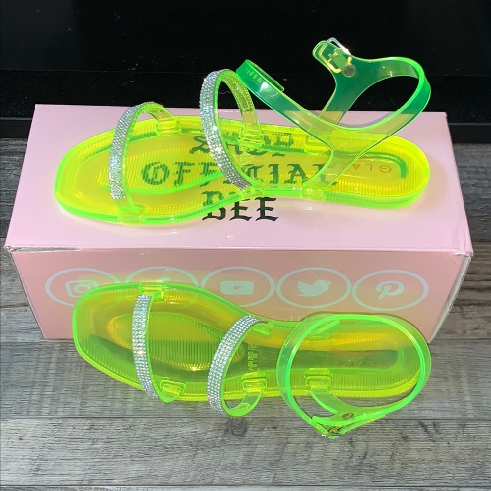 Neon green sandals
